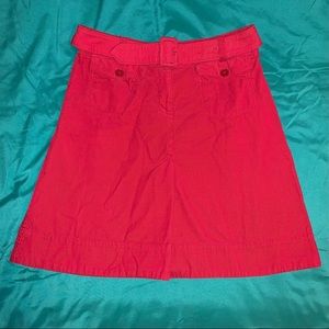 H&M Red Belted Corduroy Skirt Size 12.